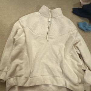 Aerie Women’s Cream Fleece Quarter-Zip